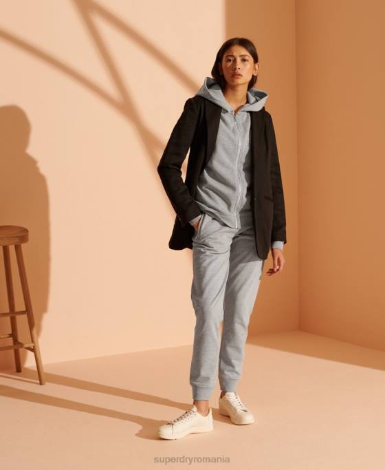 Superdry pantaloni de sport din bumbac organic ediție limitată îmbrăcăminte gri deschis femei JX0Z3943