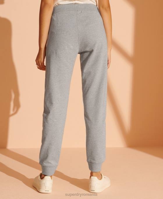 Superdry pantaloni de sport din bumbac organic ediție limitată îmbrăcăminte gri deschis femei JX0Z3943