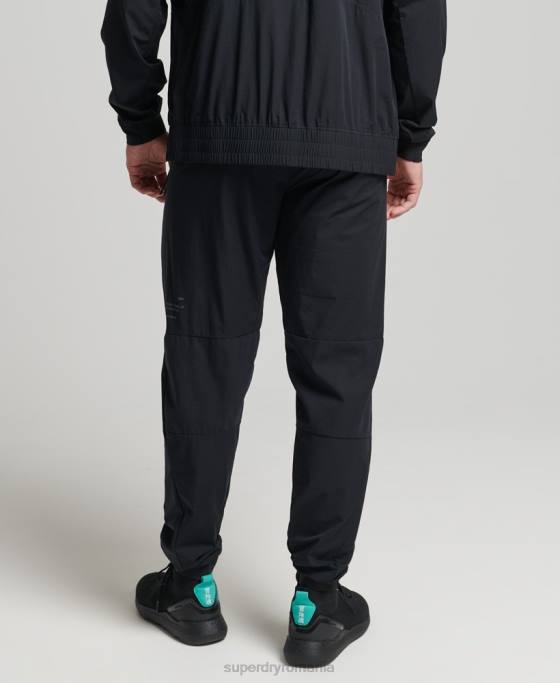 Superdry pantaloni de sport țesuți stretch îmbrăcăminte negru bărbați JX0Z5387
