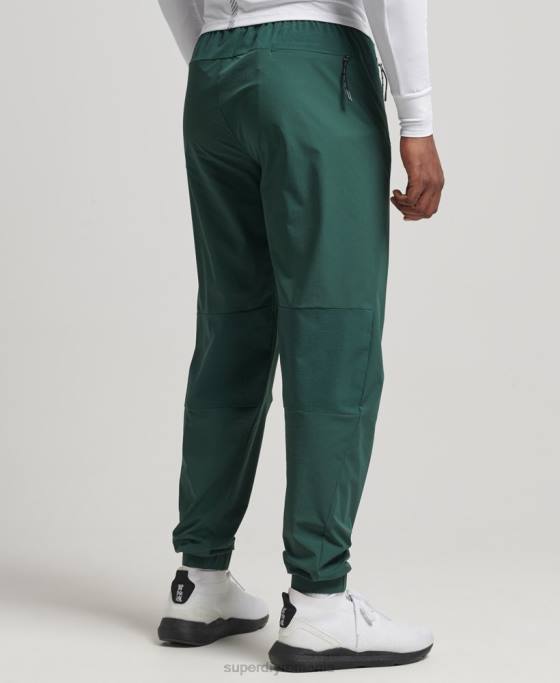 Superdry pantaloni de sport țesuți stretch îmbrăcăminte verde bărbați JX0Z5382