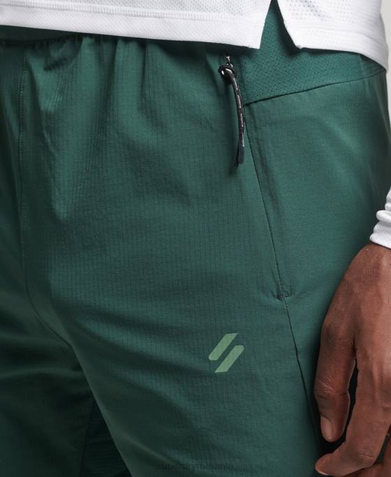 Superdry pantaloni de sport țesuți stretch îmbrăcăminte verde bărbați JX0Z5382