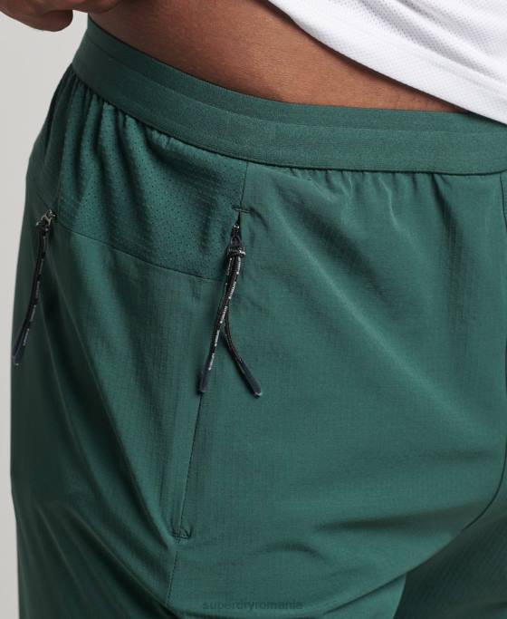 Superdry pantaloni de sport țesuți stretch îmbrăcăminte verde bărbați JX0Z5382