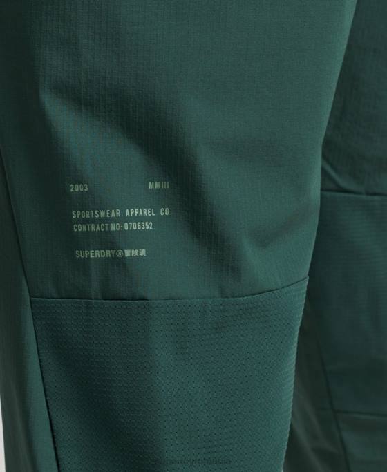 Superdry pantaloni de sport țesuți stretch îmbrăcăminte verde bărbați JX0Z5382