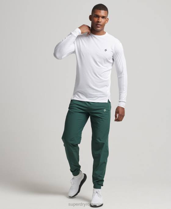 Superdry pantaloni de sport țesuți stretch îmbrăcăminte verde bărbați JX0Z5382