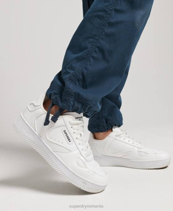 Superdry pantaloni din bumbac organic prindere cu parașuta îmbrăcăminte marina femei JX0Z2600