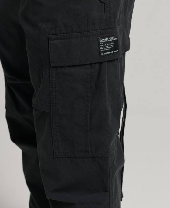 Superdry pantaloni din bumbac organic prindere cu parașuta îmbrăcăminte negru femei JX0Z2604