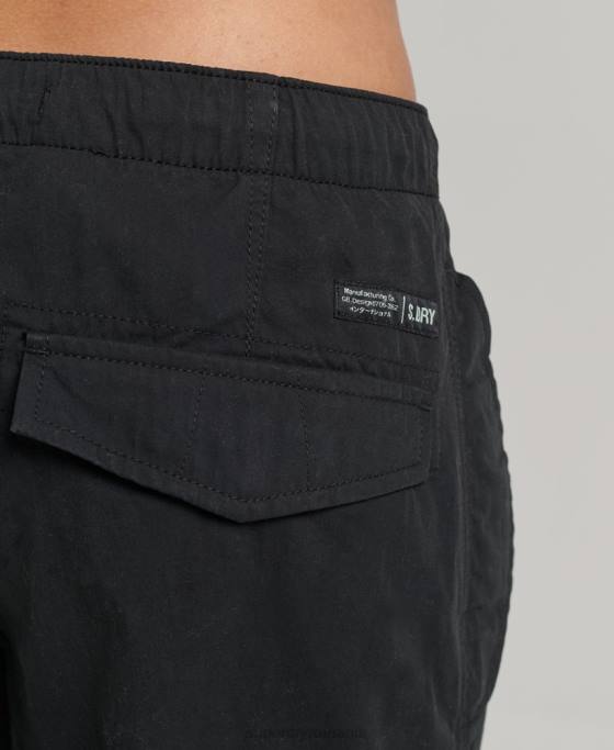 Superdry pantaloni din bumbac organic prindere cu parașuta îmbrăcăminte negru femei JX0Z2604