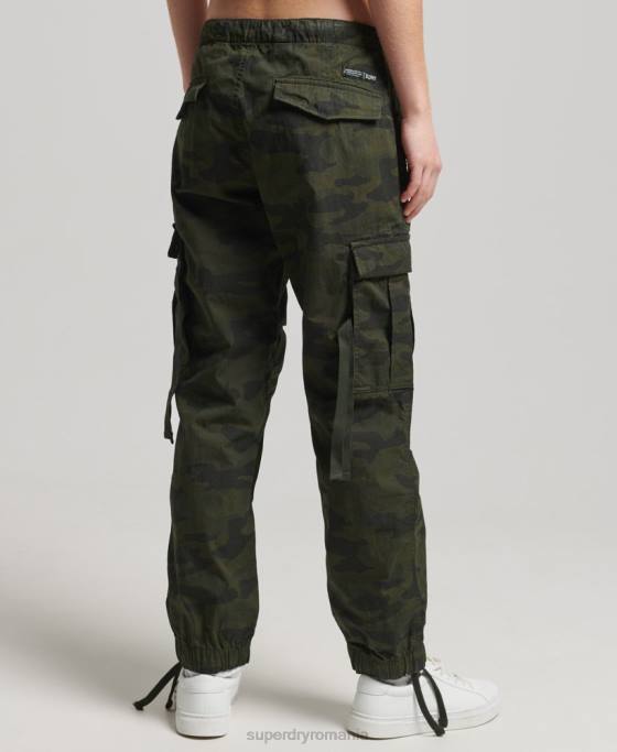 Superdry pantaloni din bumbac organic prindere cu parașuta îmbrăcăminte verde femei JX0Z2584