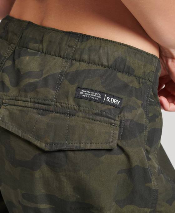 Superdry pantaloni din bumbac organic prindere cu parașuta îmbrăcăminte verde femei JX0Z2602