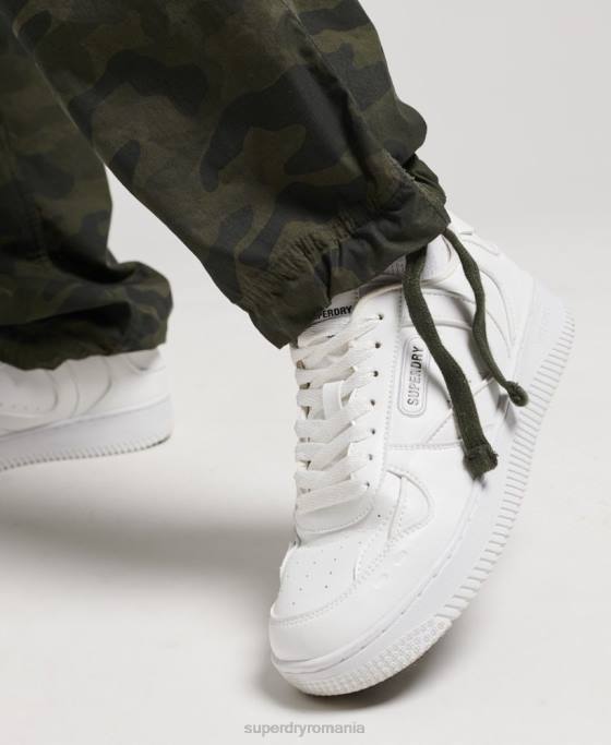 Superdry pantaloni din bumbac organic prindere cu parașuta îmbrăcăminte verde femei JX0Z2602