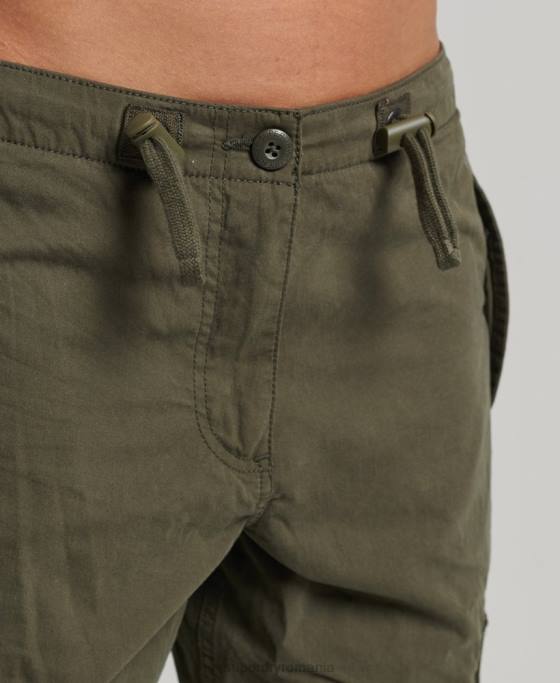 Superdry pantaloni din bumbac organic prindere cu parașuta îmbrăcăminte verde femei JX0Z2603