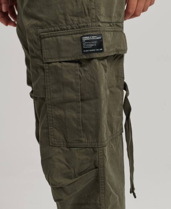 Superdry pantaloni din bumbac organic prindere cu parașuta îmbrăcăminte verde femei JX0Z2603