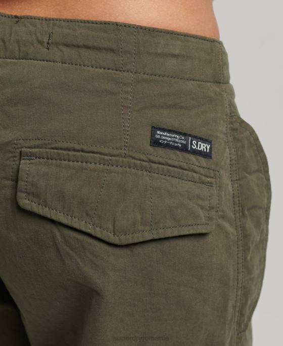 Superdry pantaloni din bumbac organic prindere cu parașuta îmbrăcăminte verde femei JX0Z2603