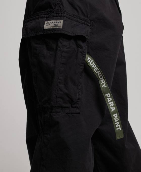 Superdry pantaloni largi de parașuta îmbrăcăminte negru femei JX0Z2013