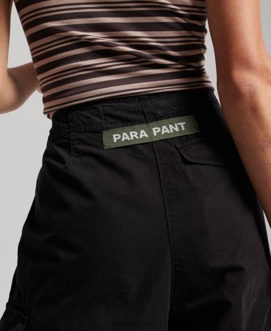 Superdry pantaloni largi de parașuta îmbrăcăminte negru femei JX0Z2013