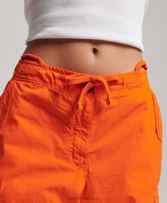 Superdry pantaloni largi de parașuta îmbrăcăminte portocale femei JX0Z1973