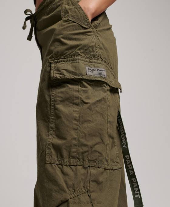 Superdry pantaloni largi de parașuta îmbrăcăminte verde femei JX0Z2095