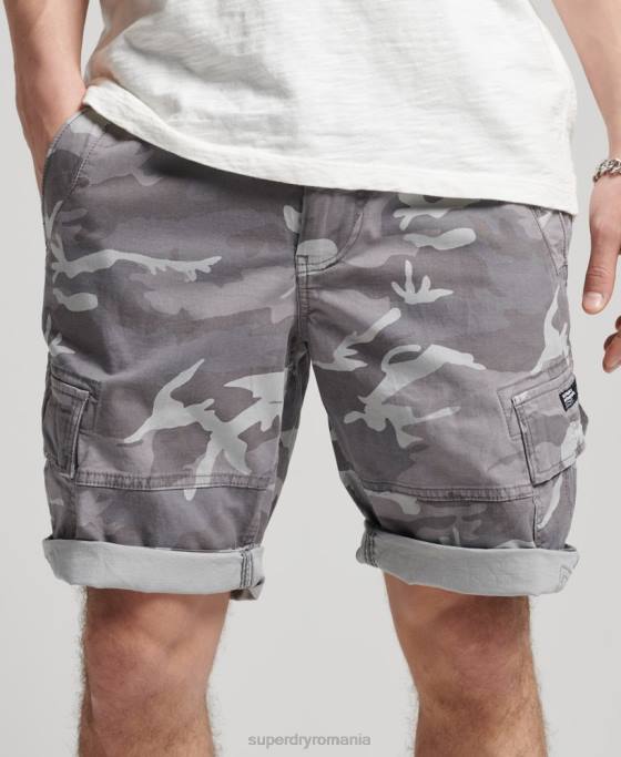 Superdry pantaloni scurti cargo îmbrăcăminte gri deschis bărbați JX0Z334