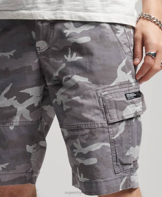 Superdry pantaloni scurti cargo îmbrăcăminte gri deschis bărbați JX0Z334