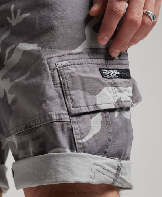 Superdry pantaloni scurti cargo îmbrăcăminte gri deschis bărbați JX0Z334