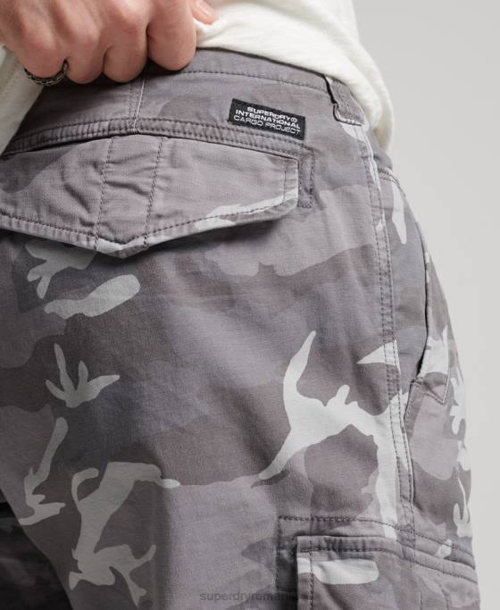 Superdry pantaloni scurti cargo îmbrăcăminte gri deschis bărbați JX0Z334