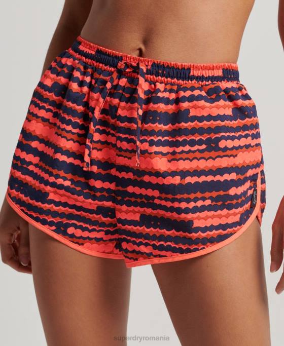Superdry pantaloni scurti de plajă imprimați îmbrăcăminte roz femei JX0Z3099