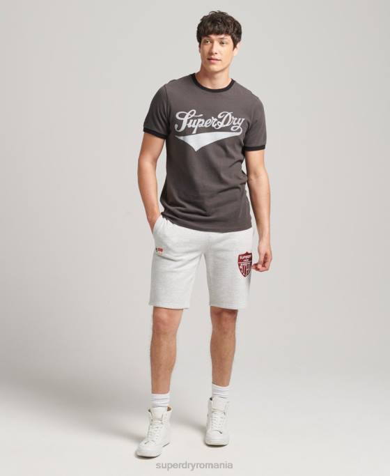Superdry pantaloni scurți atletici de epocă îmbrăcăminte gri deschis bărbați JX0Z362