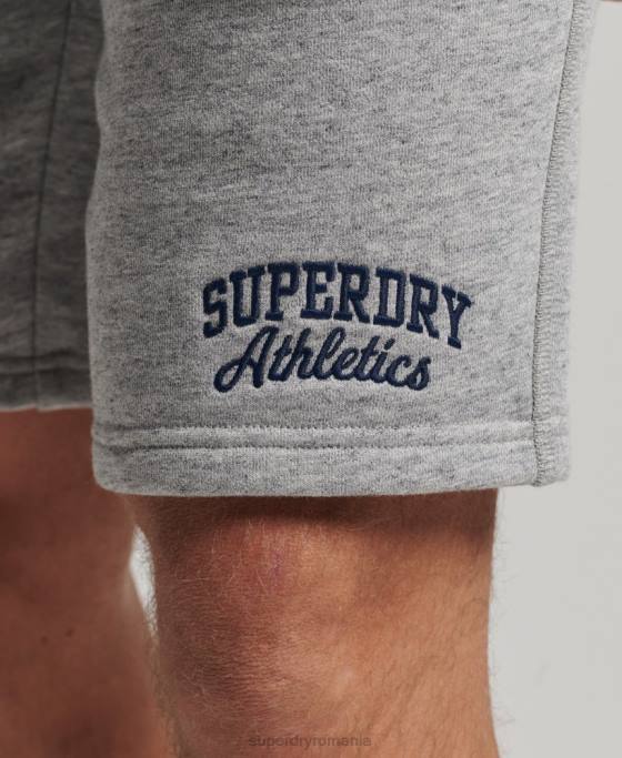 Superdry pantaloni scurți atletici de sală de epocă îmbrăcăminte gri bărbați JX0Z94