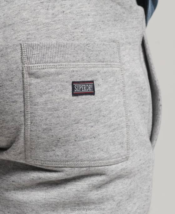 Superdry pantaloni scurți atletici de sală de epocă îmbrăcăminte gri bărbați JX0Z94