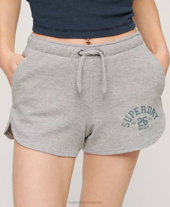 Superdry pantaloni scurți atletici de tip waffle îmbrăcăminte gri femei JX0Z2183