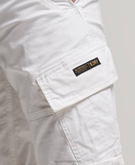 Superdry pantaloni scurți cargo din bumbac organic îmbrăcăminte alb bărbați JX0Z279