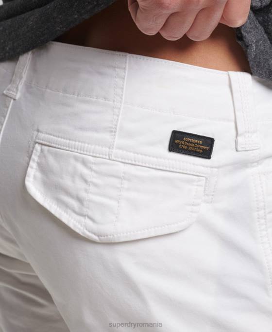 Superdry pantaloni scurți cargo din bumbac organic îmbrăcăminte alb bărbați JX0Z279