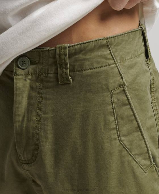 Superdry pantaloni scurți cargo din bumbac organic îmbrăcăminte kaki bărbați JX0Z246