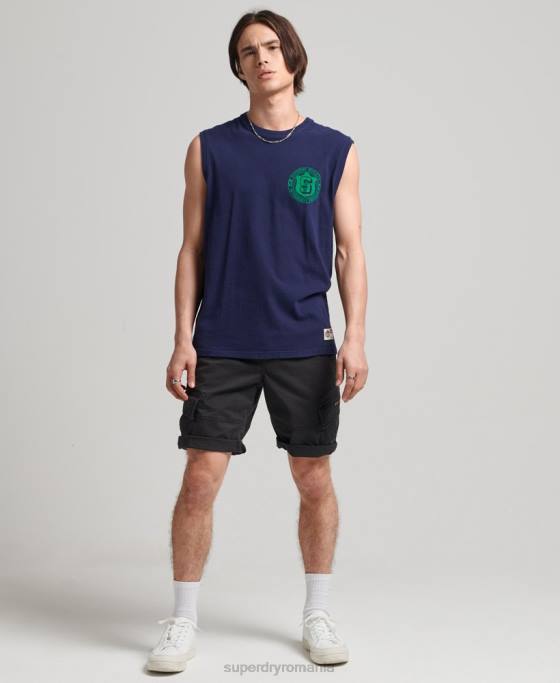 Superdry pantaloni scurți cargo din bumbac organic îmbrăcăminte negru bărbați JX0Z284