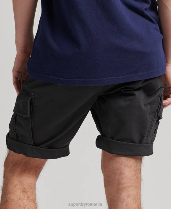 Superdry pantaloni scurți cargo din bumbac organic îmbrăcăminte negru bărbați JX0Z284