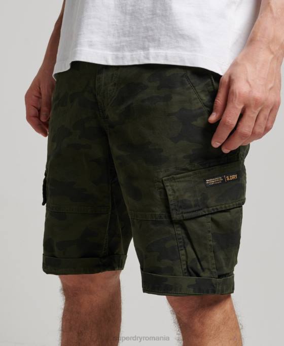 Superdry pantaloni scurți cargo din bumbac organic îmbrăcăminte verde bărbați JX0Z268