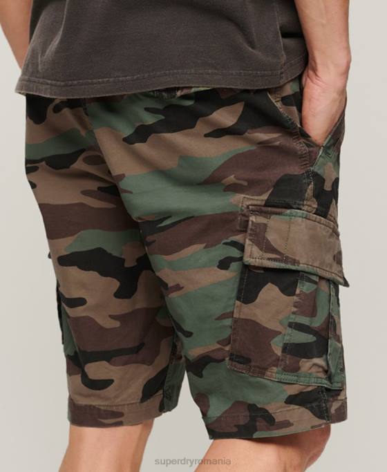 Superdry pantaloni scurți cargo din bumbac organic îmbrăcăminte verde bărbați JX0Z325