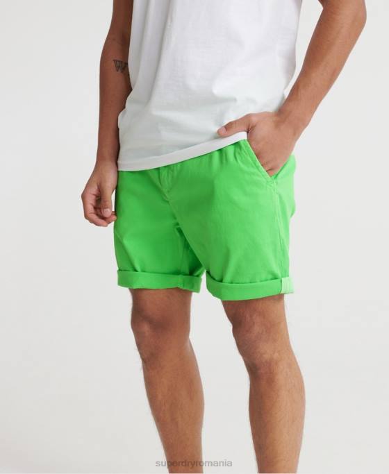 Superdry pantaloni scurți chino arși de soare îmbrăcăminte verde bărbați JX0Z364