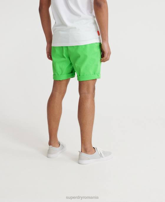 Superdry pantaloni scurți chino arși de soare îmbrăcăminte verde bărbați JX0Z364