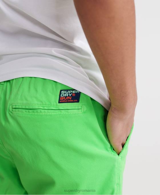 Superdry pantaloni scurți chino arși de soare îmbrăcăminte verde bărbați JX0Z364