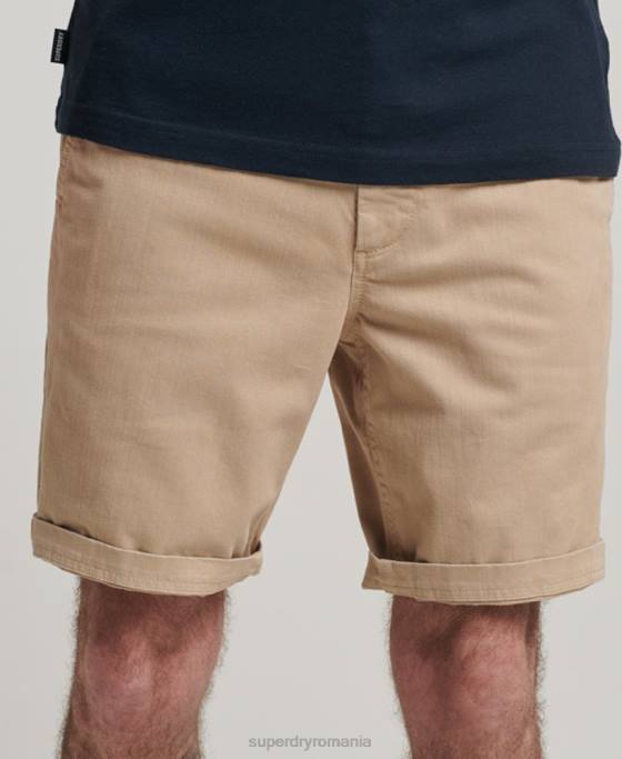 Superdry pantaloni scurți chino de ofițer îmbrăcăminte cremă bărbați JX0Z35