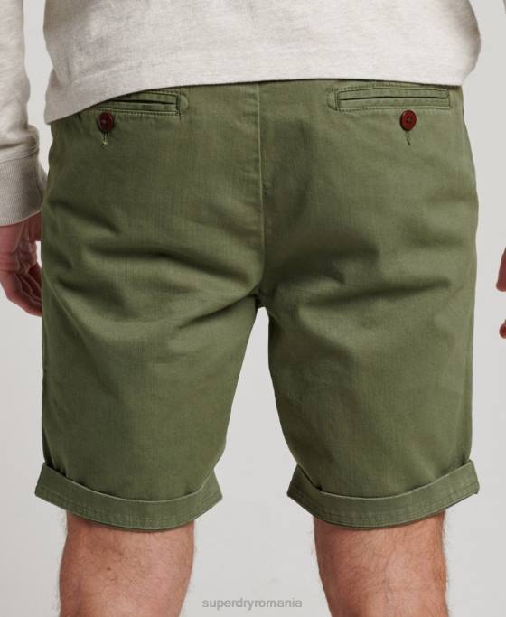 Superdry pantaloni scurți chino de ofițer îmbrăcăminte kaki bărbați JX0Z53