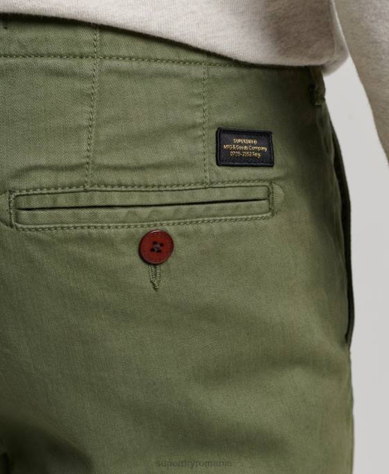 Superdry pantaloni scurți chino de ofițer îmbrăcăminte kaki bărbați JX0Z53