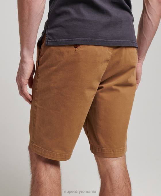 Superdry pantaloni scurți chino de ofițer îmbrăcăminte maro bărbați JX0Z17