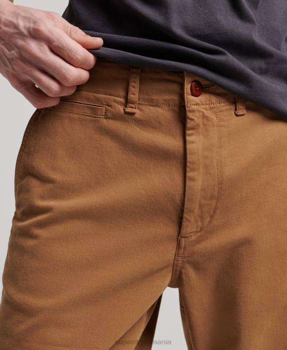 Superdry pantaloni scurți chino de ofițer îmbrăcăminte maro bărbați JX0Z17