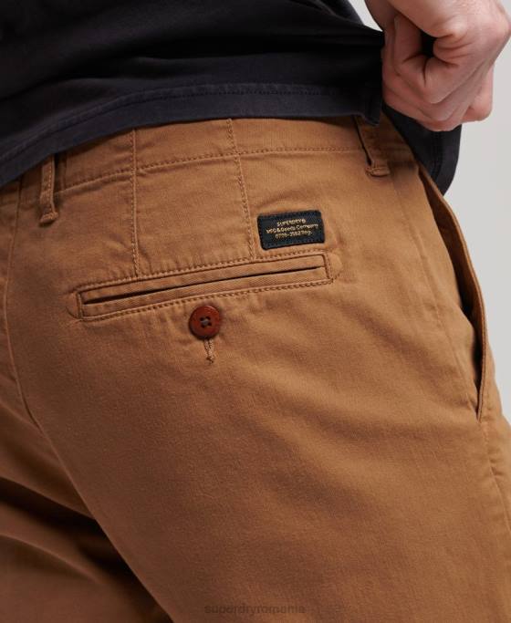 Superdry pantaloni scurți chino de ofițer îmbrăcăminte maro bărbați JX0Z17