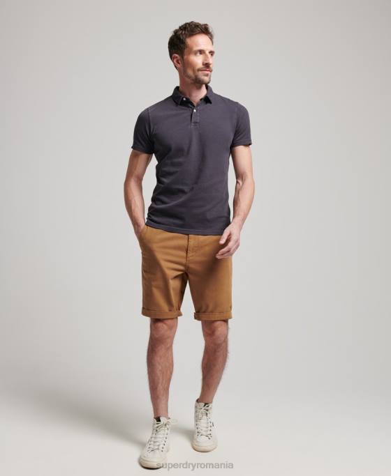 Superdry pantaloni scurți chino de ofițer îmbrăcăminte maro bărbați JX0Z17