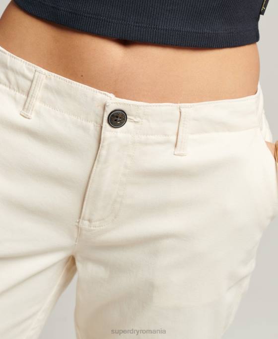 Superdry pantaloni scurți chino de oraș îmbrăcăminte cremă femei JX0Z3142