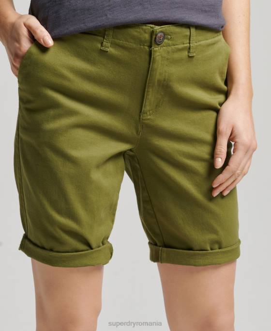 Superdry pantaloni scurți chino de oraș îmbrăcăminte verde femei JX0Z3121