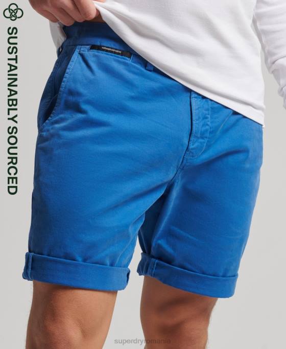 Superdry pantaloni scurți chino din bumbac organic îmbrăcăminte albastru deschis bărbați JX0Z336